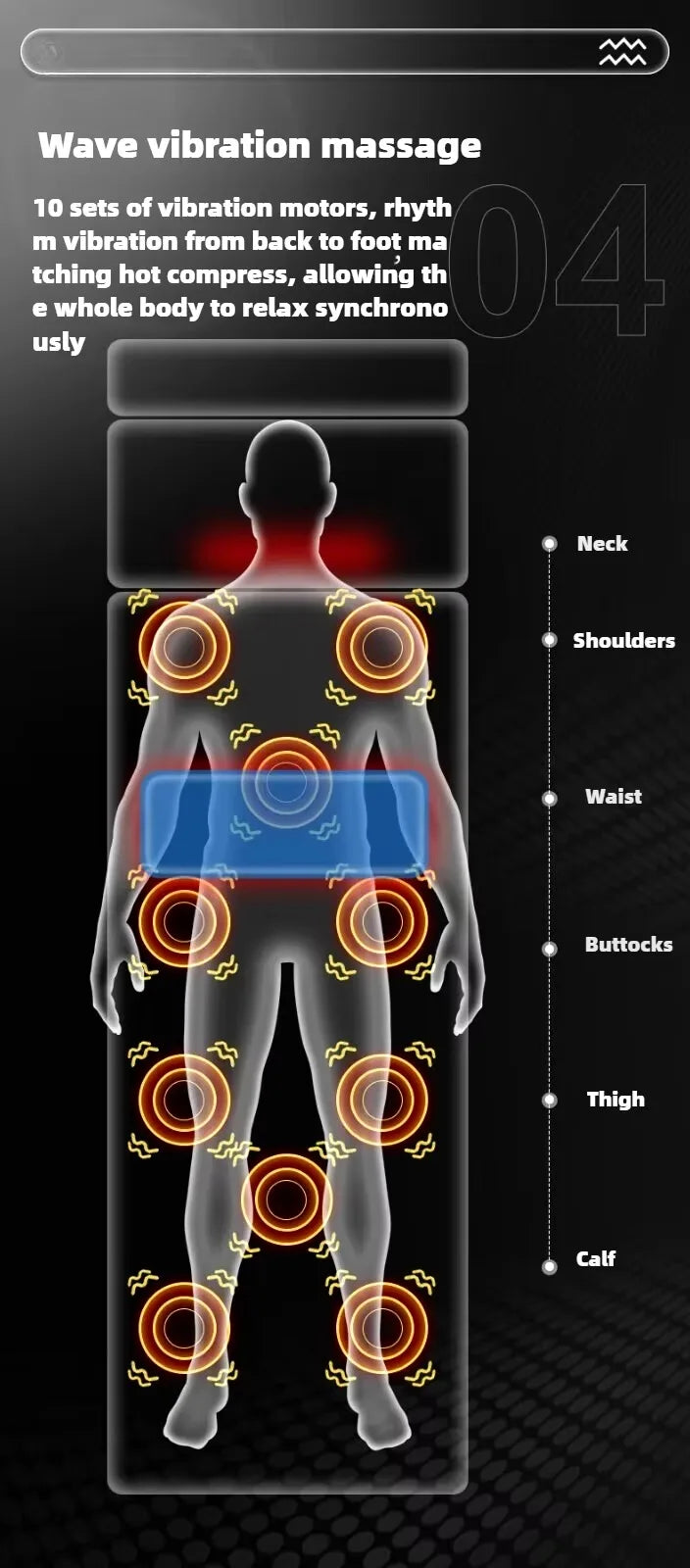 Elektrische Massagematte Mit Vibration und Wärmefunktion