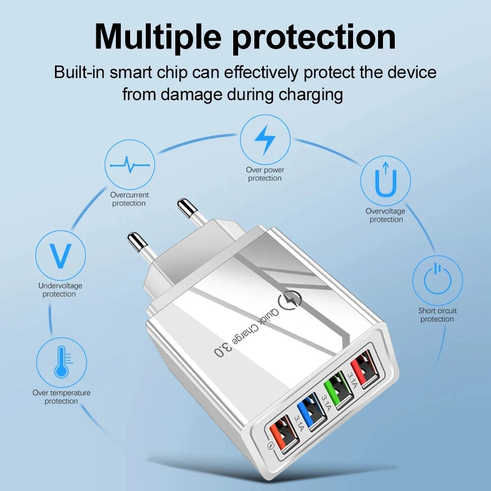 3A USB Multi Port Quick Charge Ladegerät