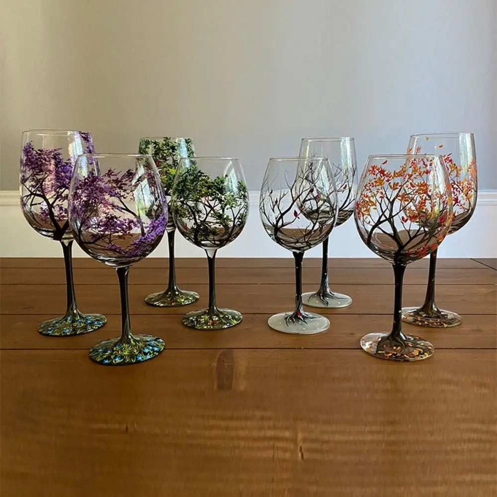 Elegantes Four Seasons Tree Wein Glas – Das perfekte Glas für das ganze Jahr