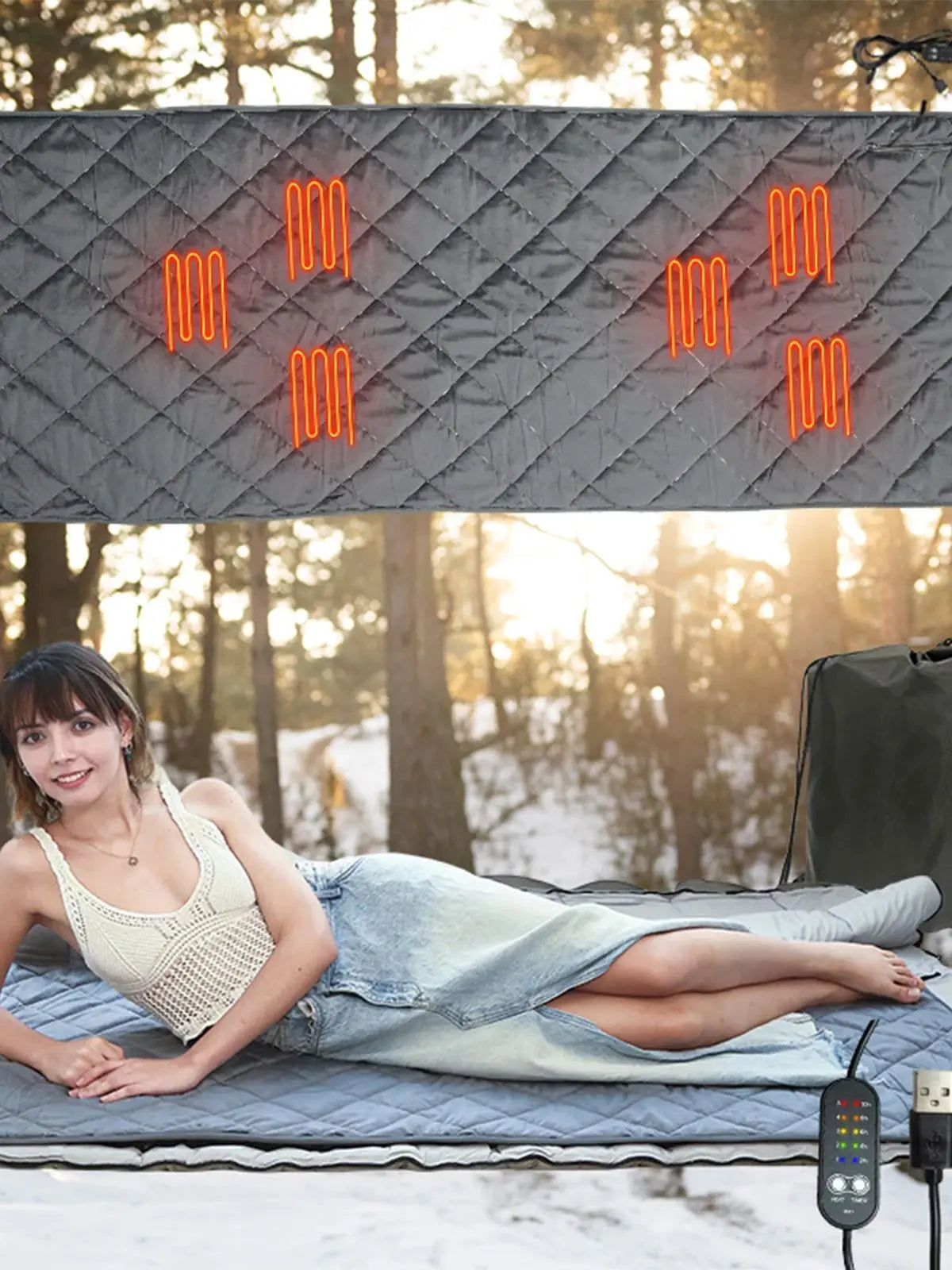 Camping Heizmatte für Schlafsäcke mit USB Stromversorgung