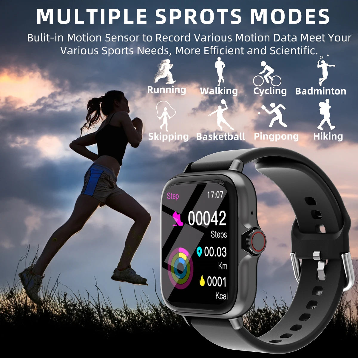 SmartWatch Desertcat, 1,83 Zoll, viele Funktionen