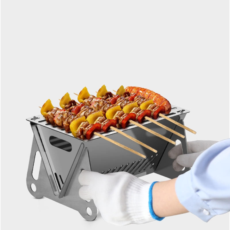 Platzsparender Edelstahl Grill für den Außenbereich