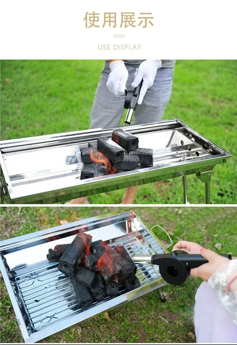 Tragbarer Handbetriebener Camping-Grilllüfter – Effizientes Feuer machen für Picknick & BBQ