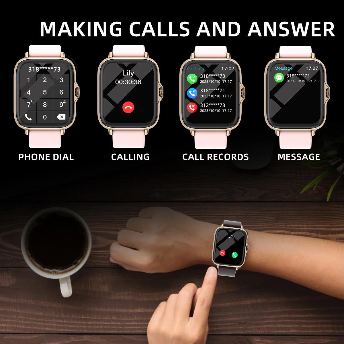 SmartWatch Desertcat, 1,83 Zoll, viele Funktionen