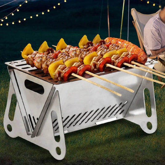 Platzsparender Edelstahl Grill für den Außenbereich