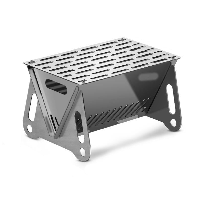 Platzsparender Edelstahl Grill für den Außenbereich