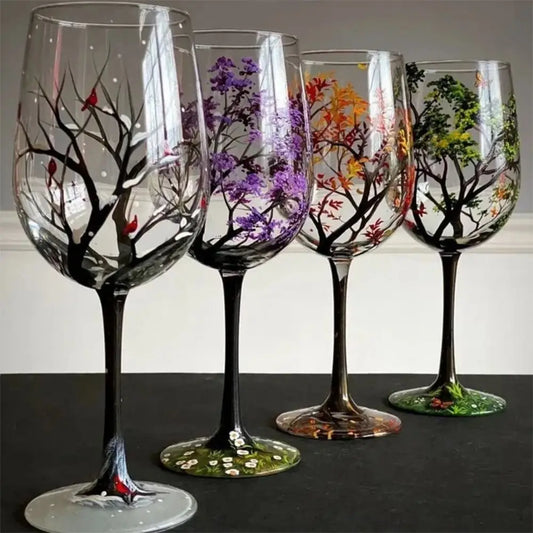 Elegantes Four Seasons Tree Wein Glas – Das perfekte Glas für das ganze Jahr
